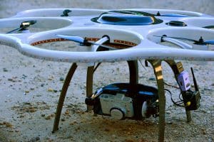 Large White Drone on Land