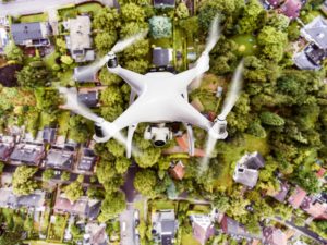 Drone Flying Over Village